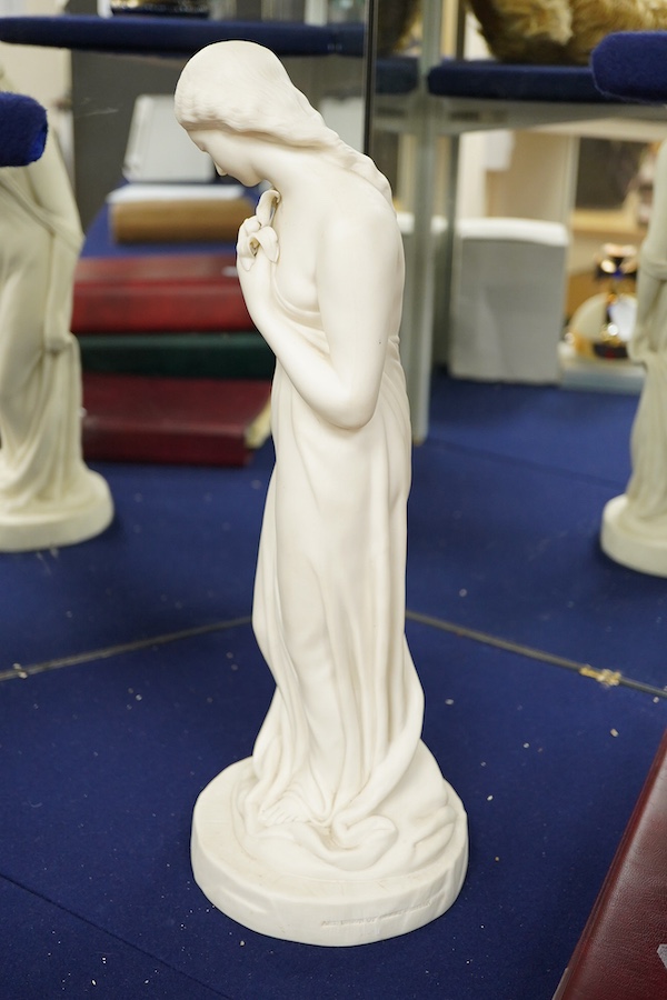 An Art Union of Great Britain Parian figure, circa 1860, modelled as a standing maiden, 43cm